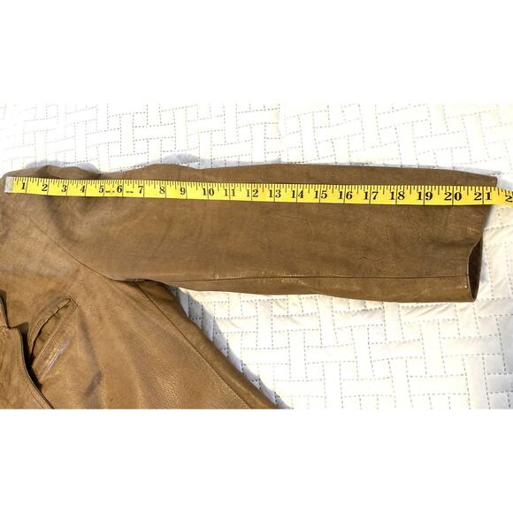 Winlit tan/brown vintage genuine leather jacket Blazer Vintage 80s/90s - Picture 9 of 16
